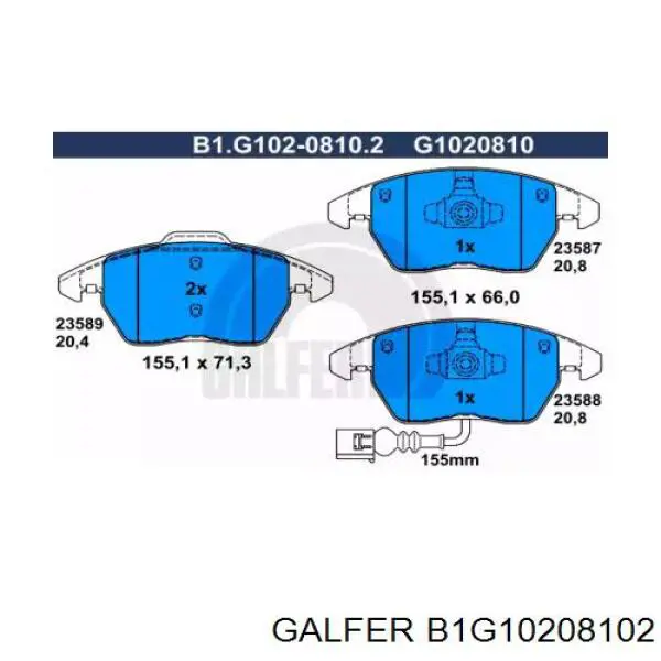 B1G10208102 Galfer pastillas de freno traseras