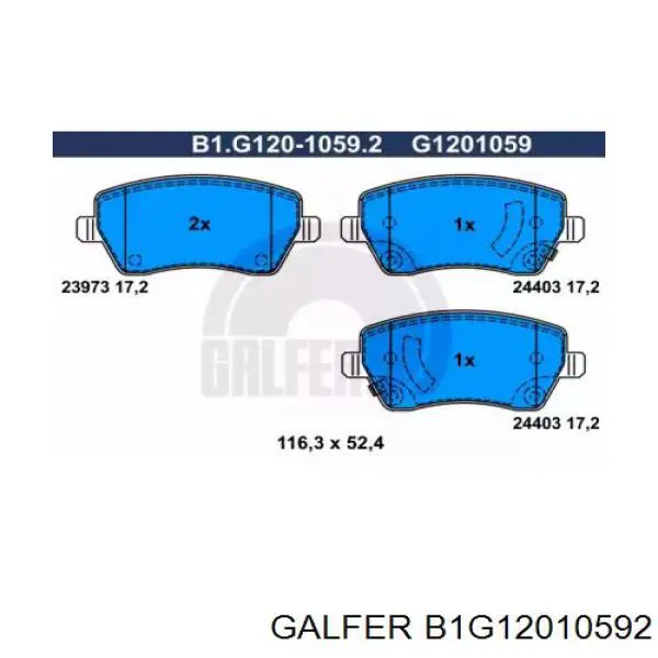 B1G12010592 Galfer pastillas de freno delanteras