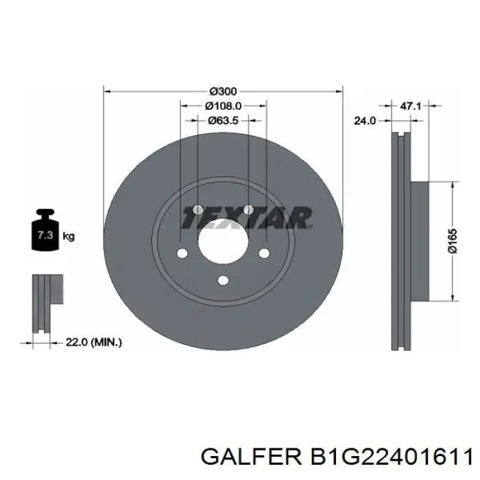 Freno de disco delantero Jaguar X-type CF1