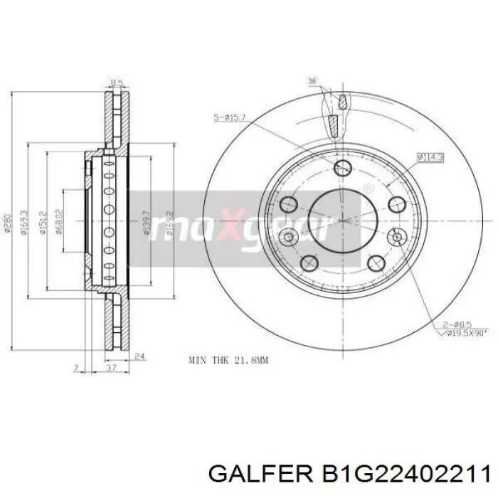 Freno de disco delantero Renault DUSTER 2 HM