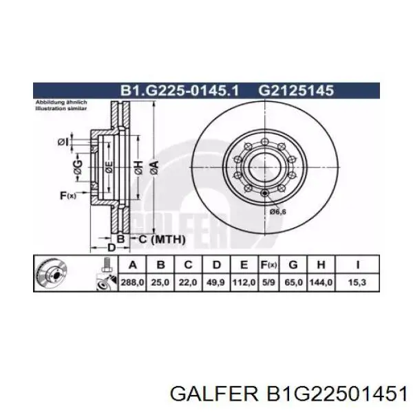 Freno de disco delantero Volkswagen Caddy 2 9K9