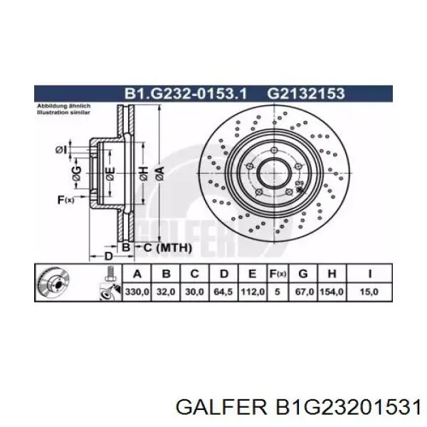 B1G23201531 Galfer freno de disco delantero