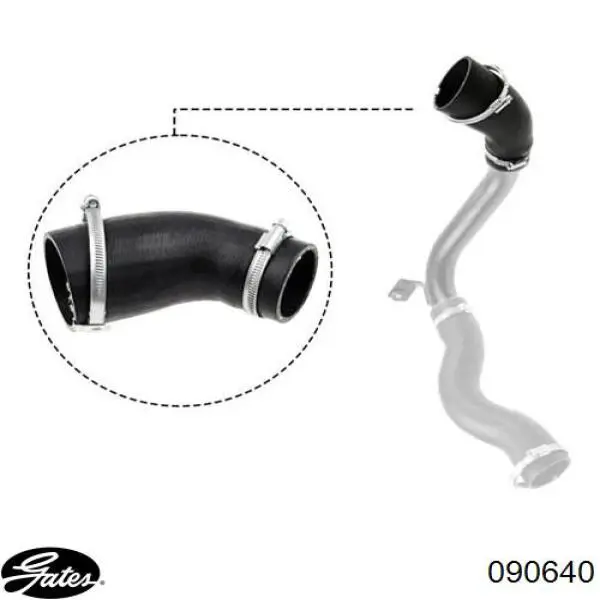 Tubo flexible de aire de sobrealimentación inferior derecho para Ford Galaxy (WA6)
