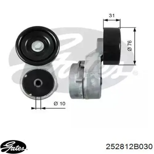 252812B030 Gates tensor de correa, correa poli v