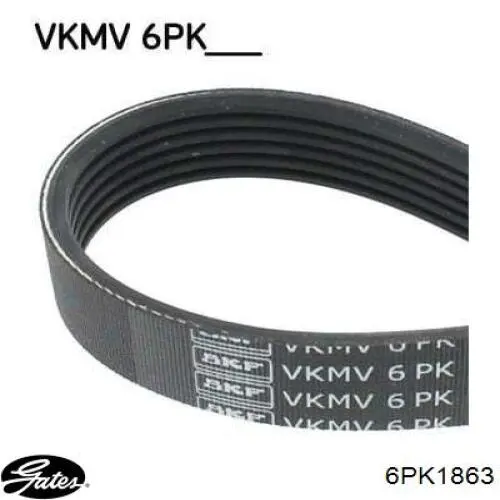 Correa de alternador 6PK1863 Gates