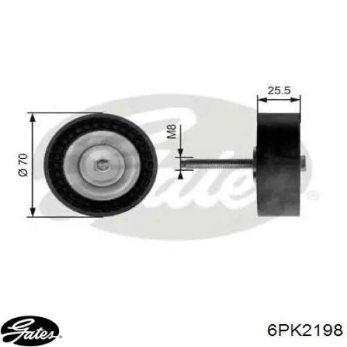 Correa accesorios Gates 6PK2198