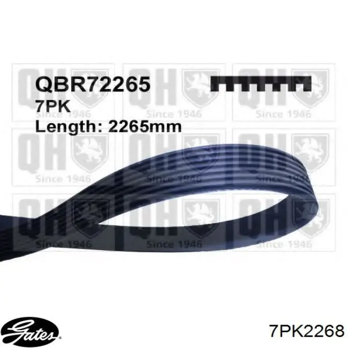Correa de alternador 7PK2268 Gates