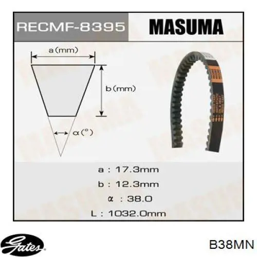 17X1015 Bando correa trapezoidal