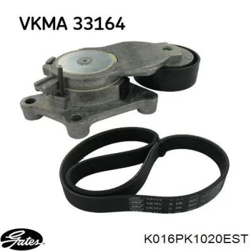 Correa de transmisión, juego Gates K016PK1020EST precio, desde 98,40 EUR