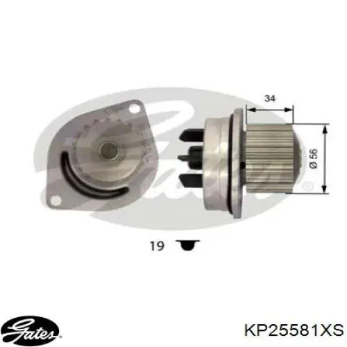 KP25581XS Gates Kit correa de distribución