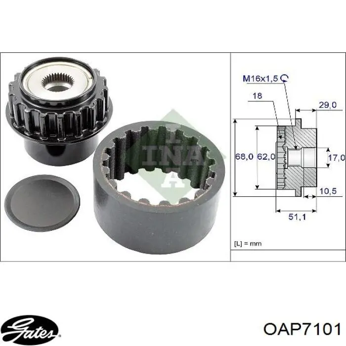 Polea de alternador Volvo 30711314
