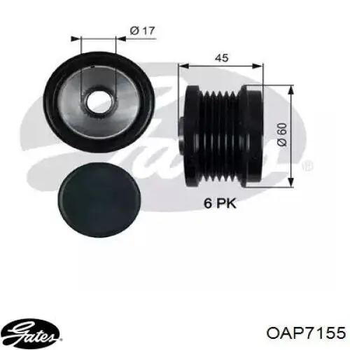 Comprar OAP7155 Gates Rueda libre del alternador
