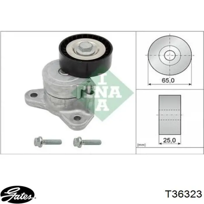 Polea inversión / guía, correa poli V T36323 Gates