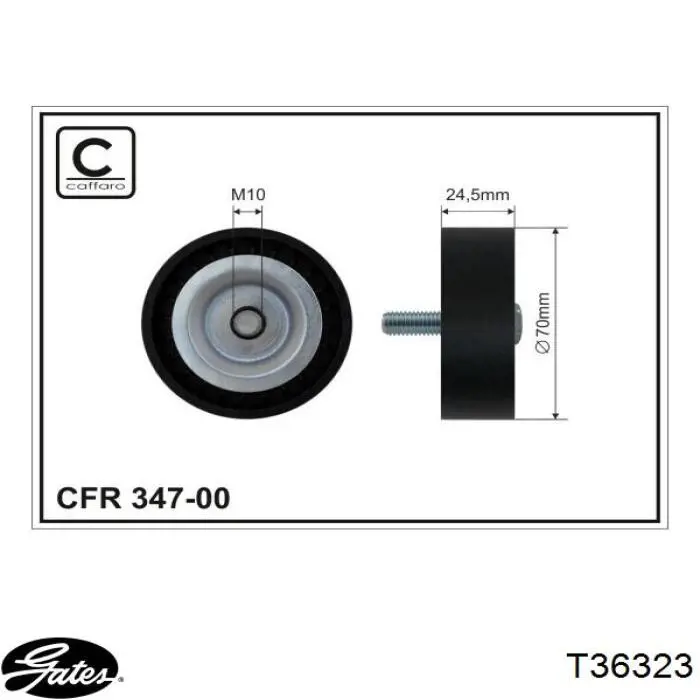 Polea inversión / guía, correa poli V 04891797AB Chrysler