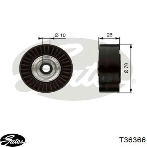 00005751F7 Peugeot/Citroen polea inversión / guía, correa poli v