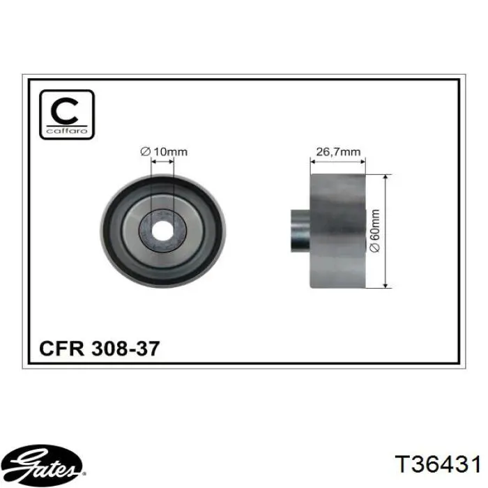 Polea inversión/guía, correa auxiliar servicios Gates T36431 precio, desde 18,17 EUR