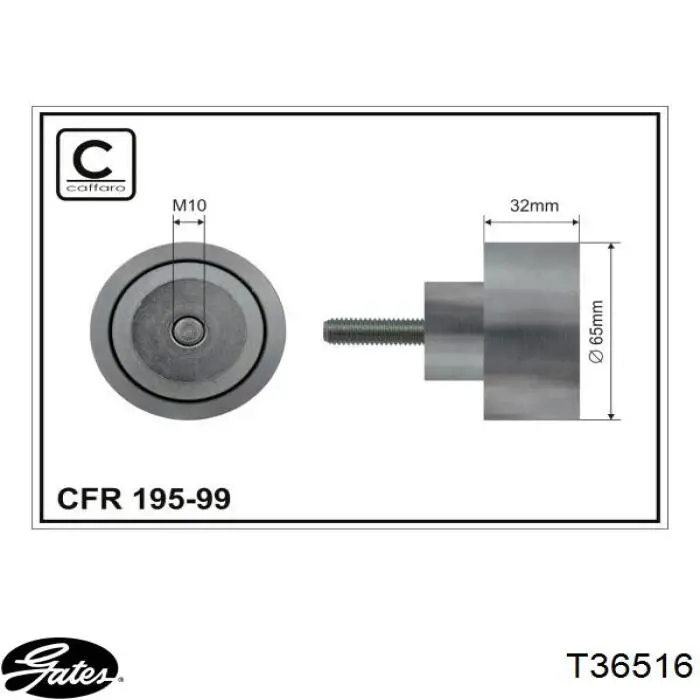 Rodillo tensor correa poli V Gates T36516 precio, desde 37,81 EUR