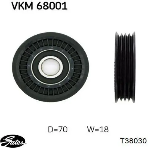 Rodillo tensor correa poli V Gates T38030 precio, desde 37,48 EUR
