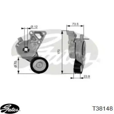 Tensor de correa poli V T38148 Gates