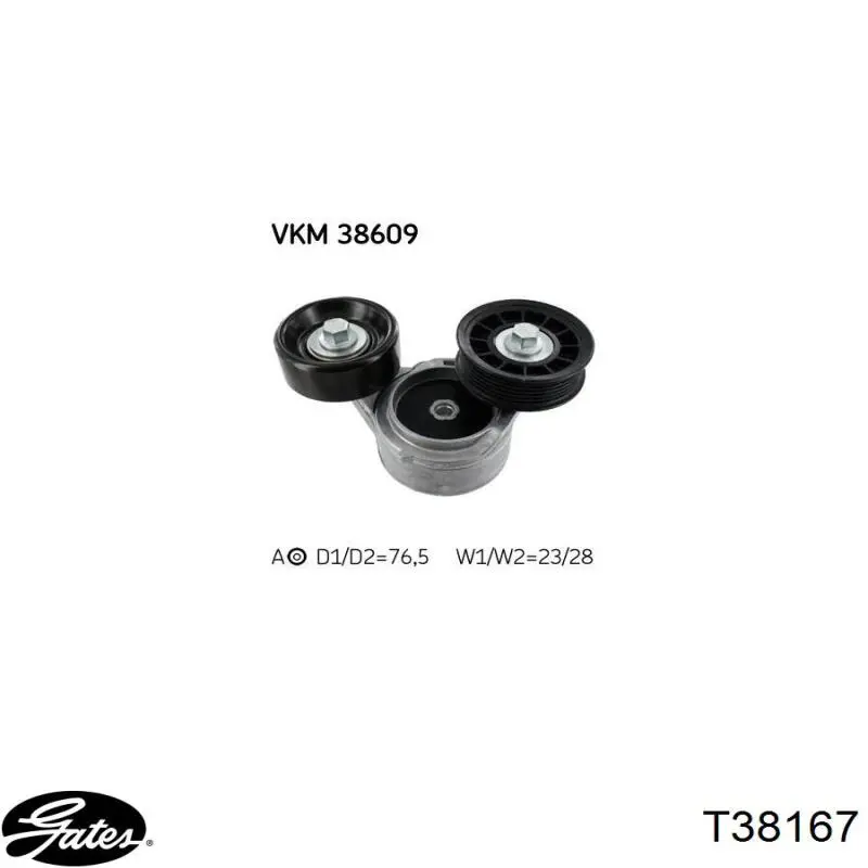 Tensor de la correa trapecial poli v Chrysler 53030958
