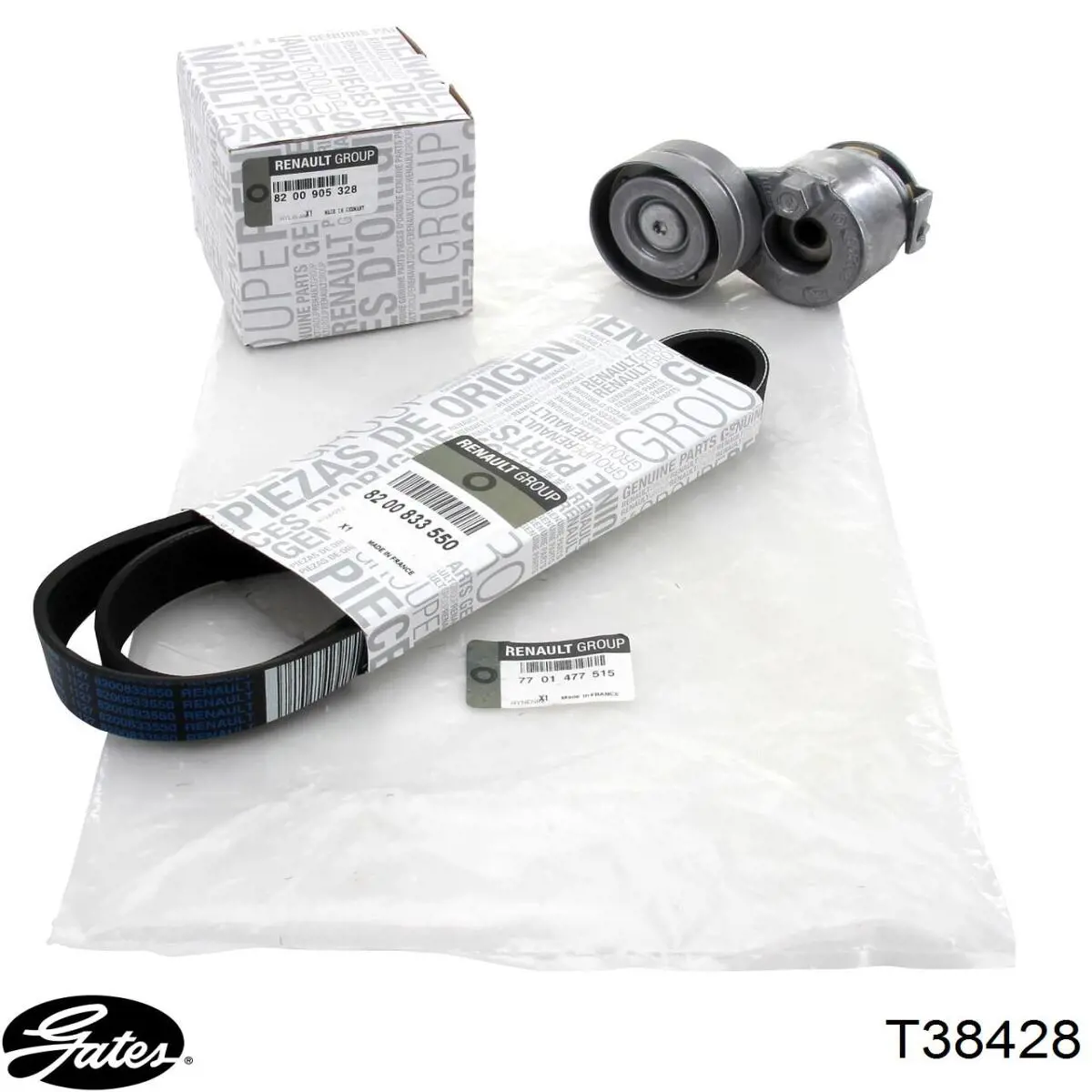 Tensor de la correa trapecial poli v Gates T38428