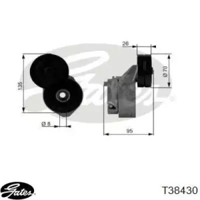 Tensor de correa poli V T38430 Gates