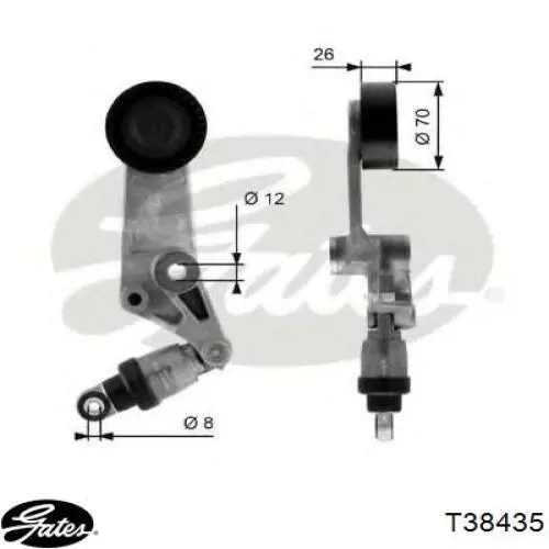 Tensor de la correa trapecial poli v Dayco APV2755