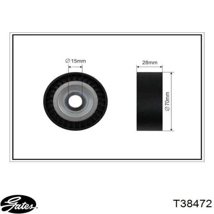 Tensor de correa poli V T38472 Gates
