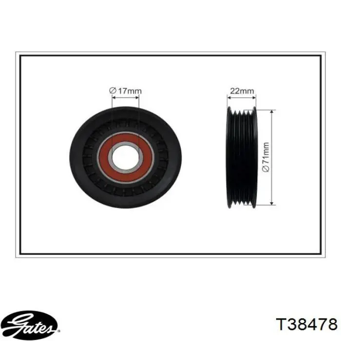 Rodillo tensor correa poli V Gates T38478 precio, desde 21,27 EUR