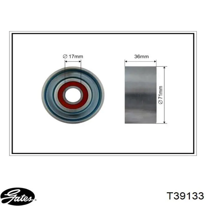 Tensor de la correa trapecial poli v Gates T39133