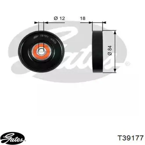 Comprar T39177 Gates Polea tensora, correa poli V