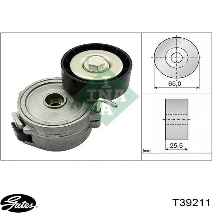 Tensor de correa poli V 1881236 Ford