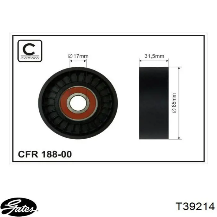 Tensor de la correa trapecial poli v Kavo Parts DTP6528
