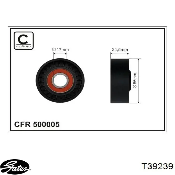 Tensor de la correa trapecial poli v Gates T39239