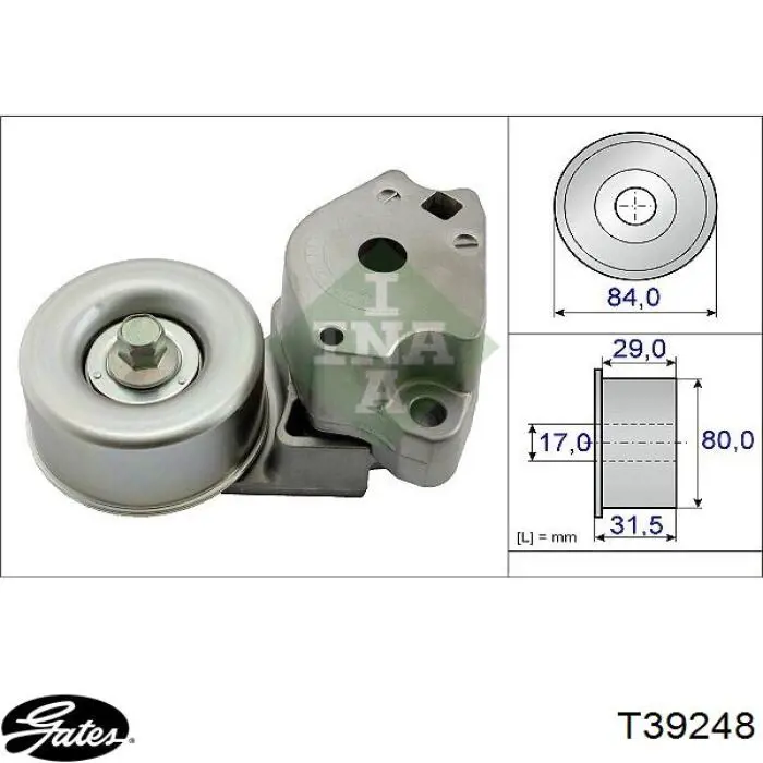Tensor de la correa trapecial poli v Mitsubishi 1345A009