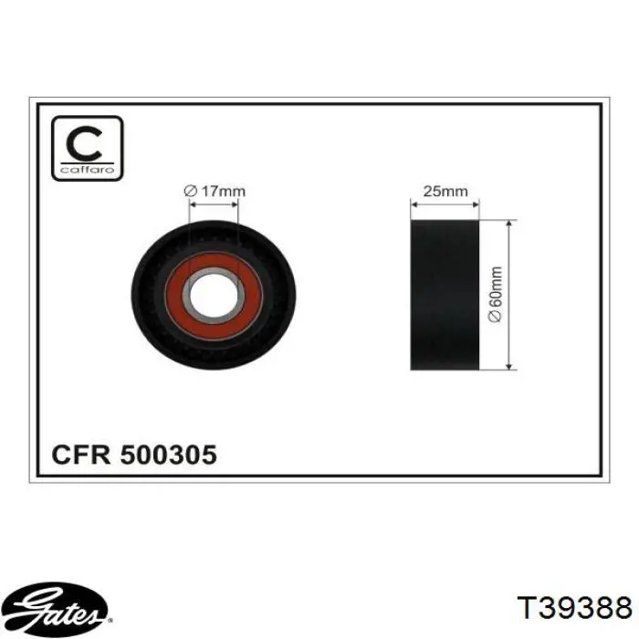 Tensor de correa poli V T39388 Gates