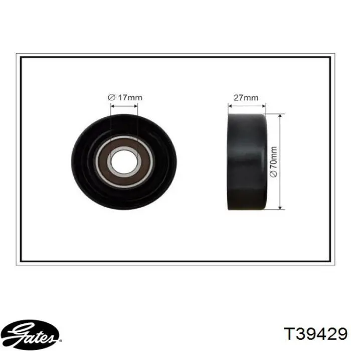 T39429 Gates tensor de correa, correa poli v