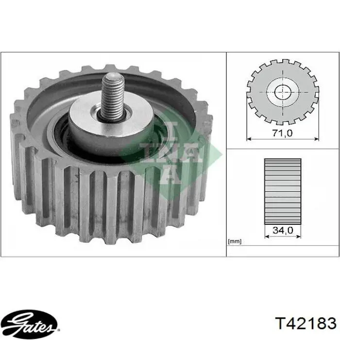 Polea correa distribución Gates T42183 precio, desde 26,62 EUR