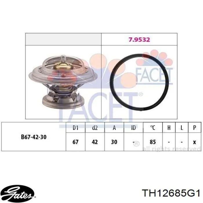 Termostato refrigerante Gates TH12685G1