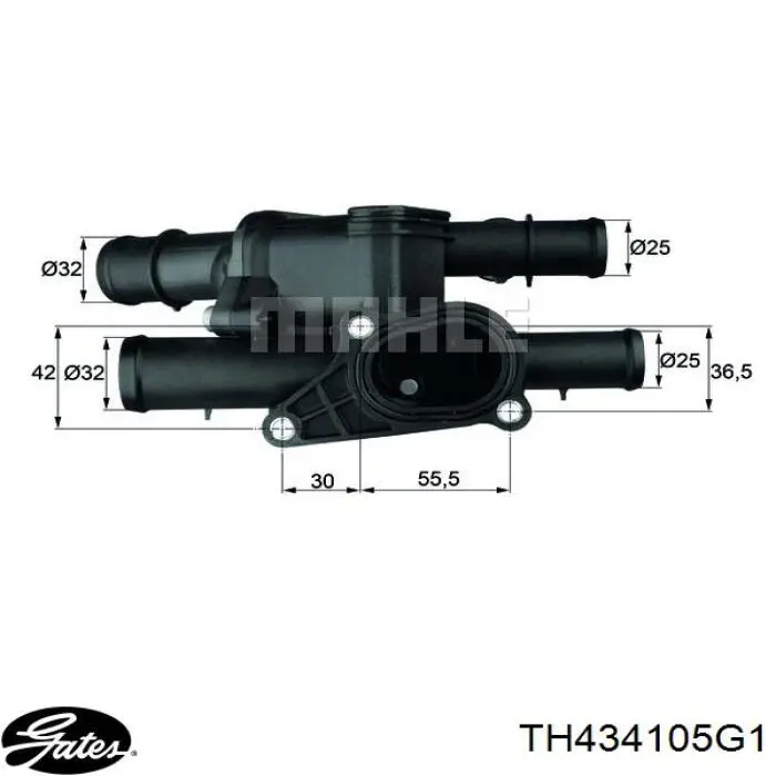 Carcasa del termostato Gates TH434105G1 precio, desde 51,15 EUR
