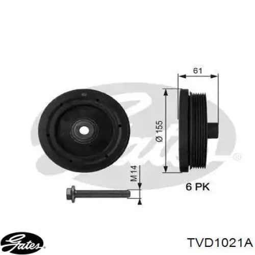 Polea del cigüeñal Gates TVD1021A precio, desde 79,17 EUR