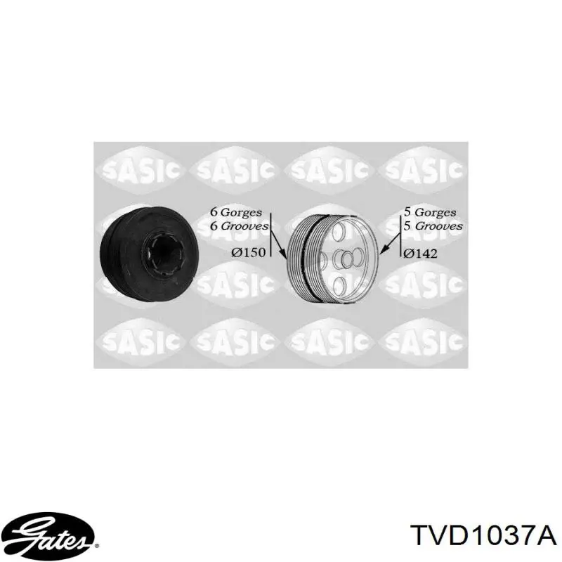 Comprar TVD1037A Gates La polea del cigüeñal