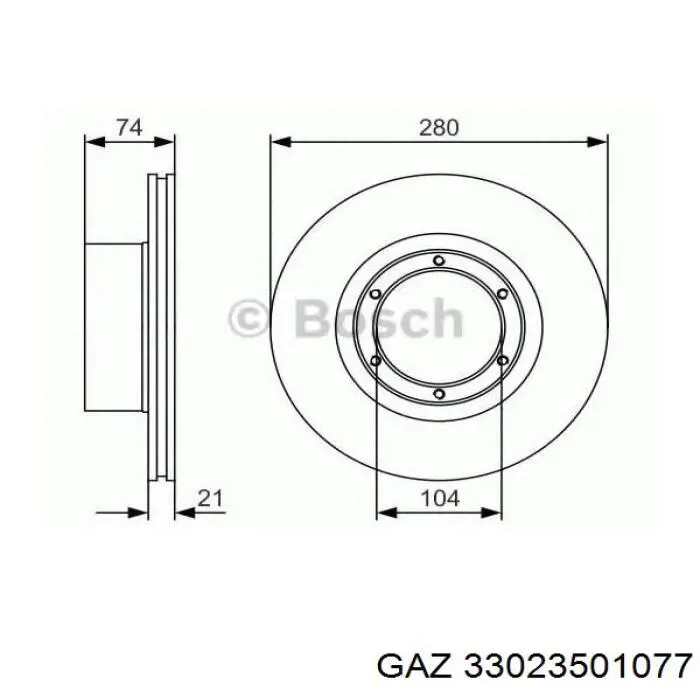 Freno de disco delantero ГАЗ Газель (3302)