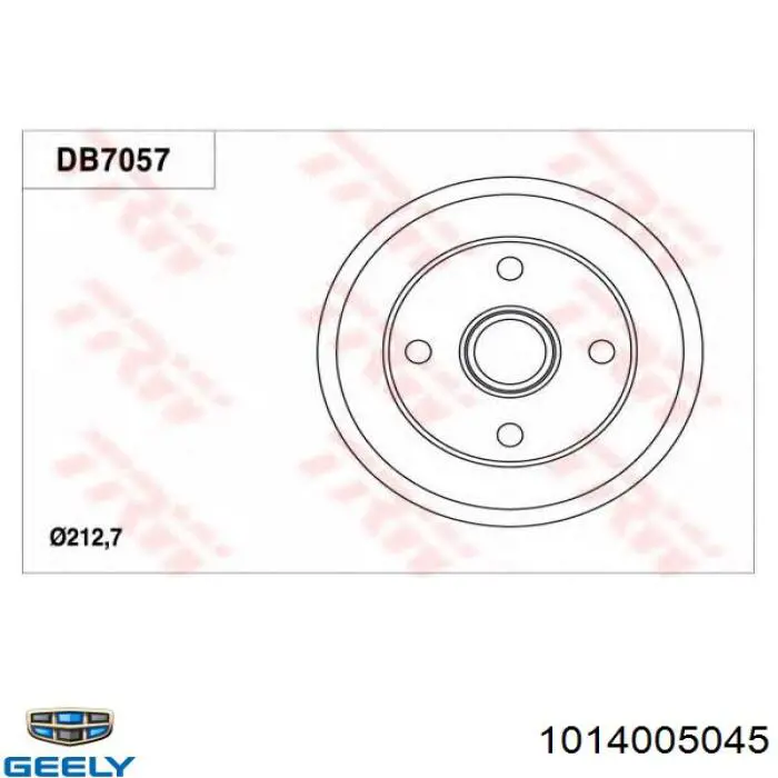 1014005045 Geely Tambor de freno trasero