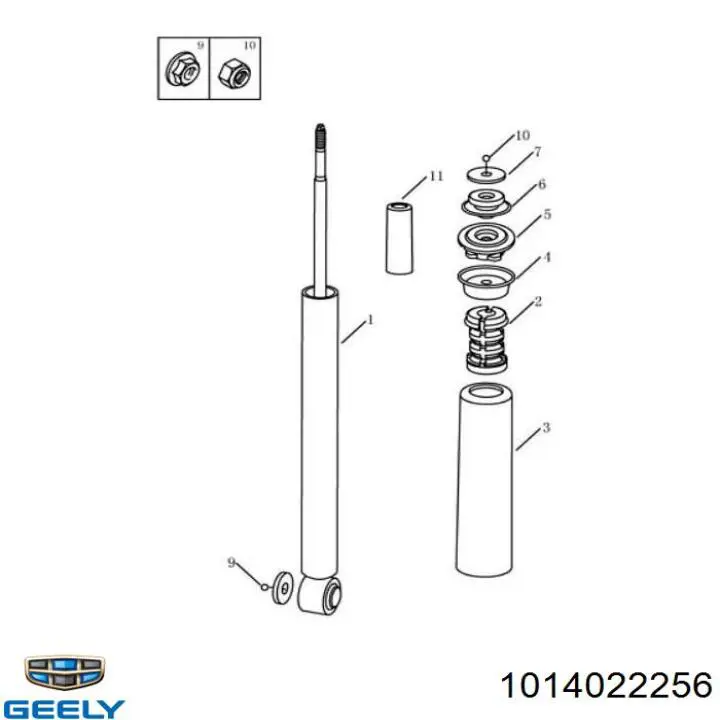 1014022256 Geely silentblock en barra de amortiguador trasera