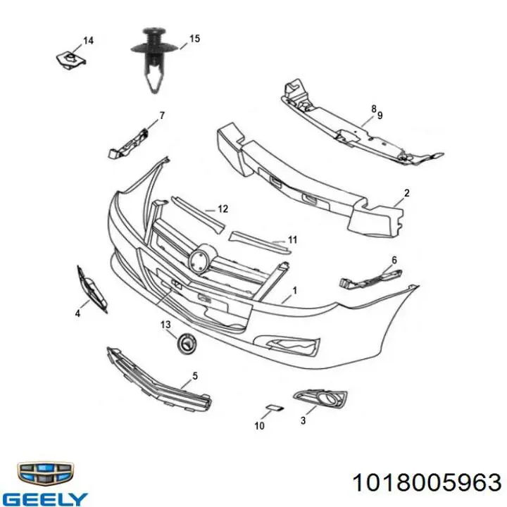 1018005963 Geely Soporte de parachoques delantero derecho