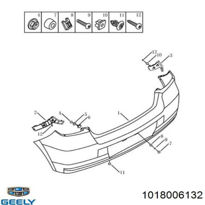 Paragolpes trasero Geely Mk CROSS 