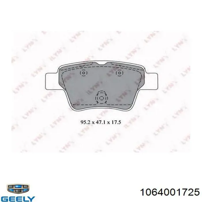 1064001725 Geely pastillas de freno traseras