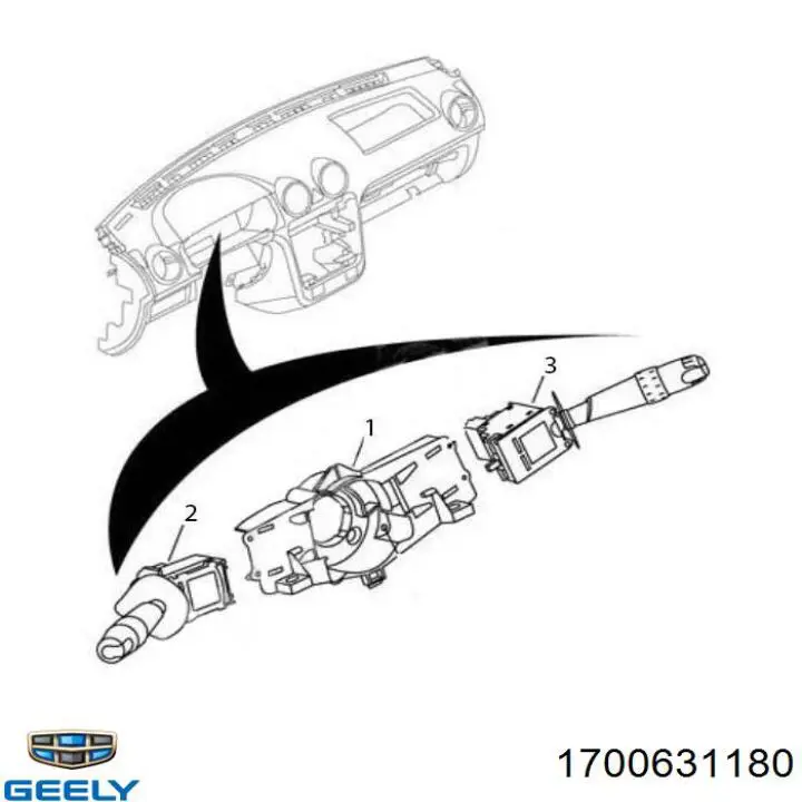 1700631180 Geely conmutador en la columna de dirección izquierdo