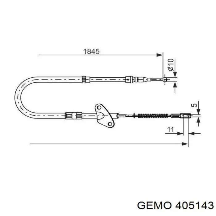 405143 Gemo cable de freno de mano trasero derecho